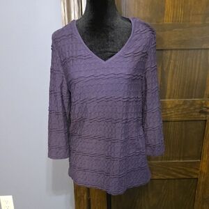 Croft & Barrow Purple Textured Knit Top